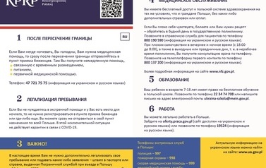 Ulotki informacyjne dla uchodźc&oacute;w z Ukrainy
