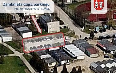Zamknięta część parkingu przy targowisku Manhattan
