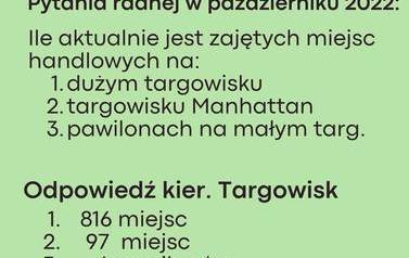 Odpowiedzi dot. Małego Targowiska