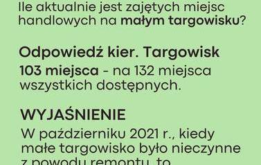 Odpowiedzi dot. Małego Targowiska 