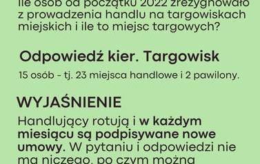 Odpowiedzi dot. Małego Targowiska