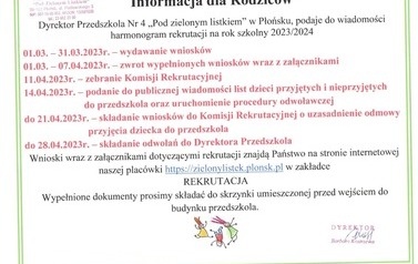 Przedszkole Nr 4 Pod zielonym listkiem w&nbsp;Płońsku