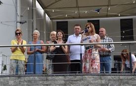 Wszyscy organizatorzy festynu wraz Burmistrzem Miasta Płońska - Andrzejem Pietrasikiem