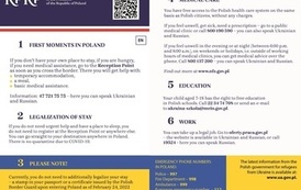 Ulotki informacyjne dla uchodźc&oacute;w z Ukrainy