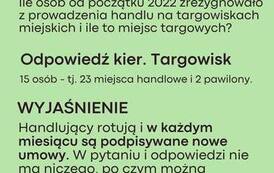 Odpowiedzi dot. Małego Targowiska
