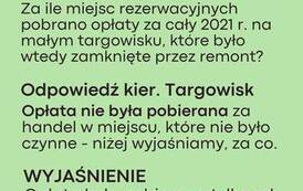 Odpowiedzi dot. Małego Targowiska