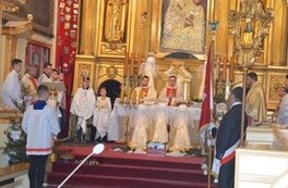 Msza odprawiana w kościele w Czerwińsku z okazji odzyskania praw miejskich przez Czerwińsk