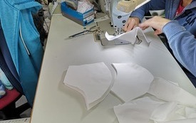 Maseczki ochronne szyte przez zakład krawiecki Pana Jakuba Rogowskiego 