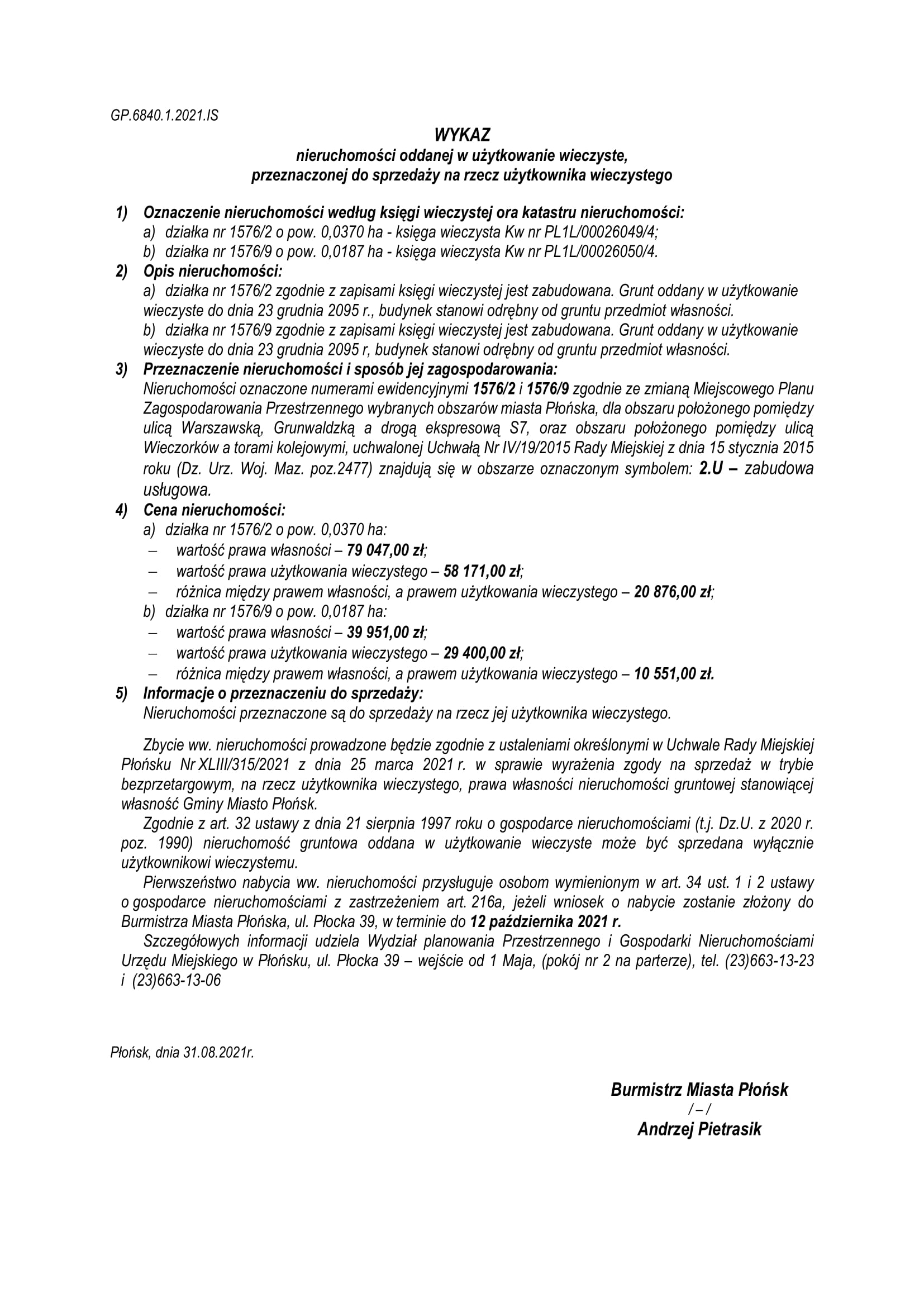 wykaz nieruchomości