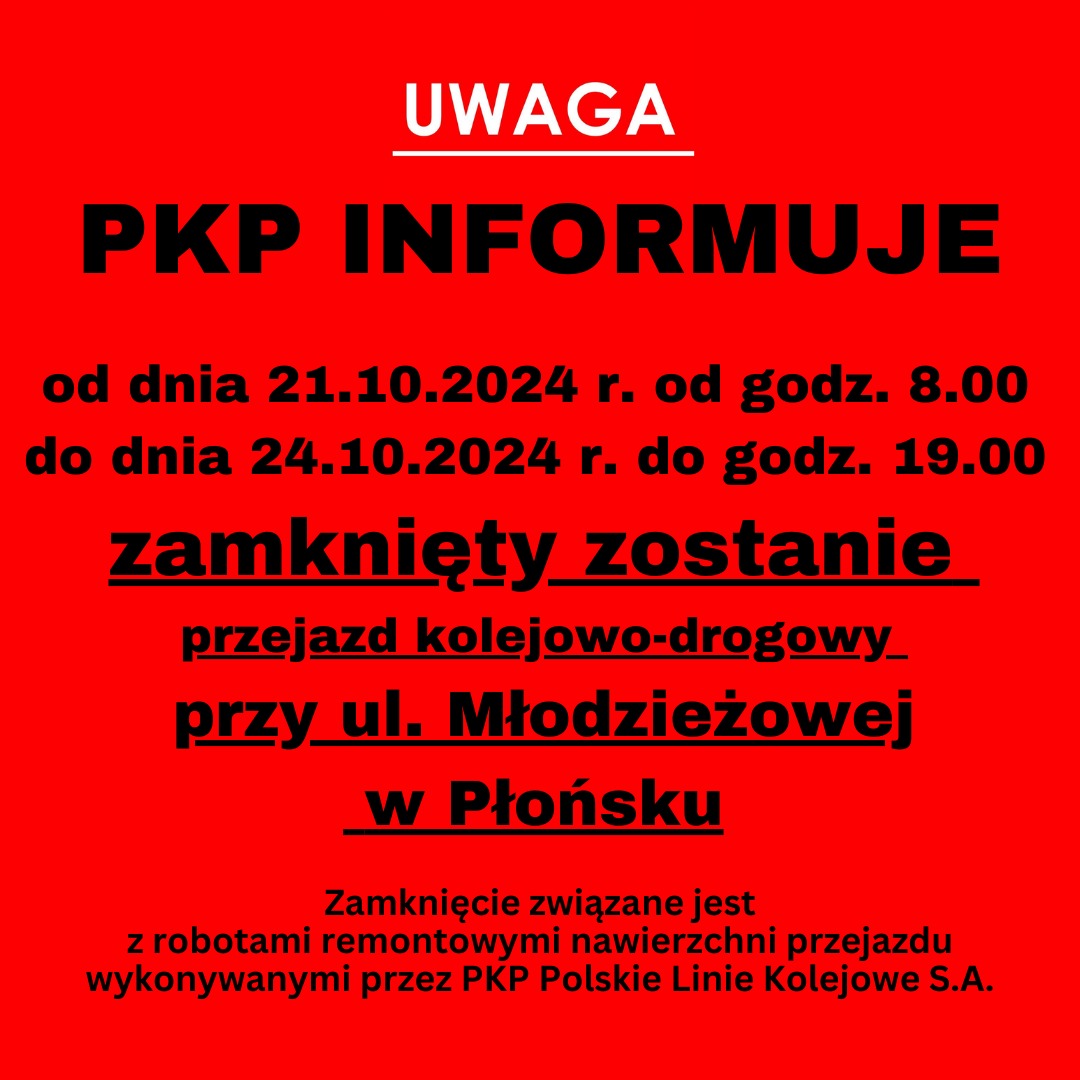 Infografika dotycząca czasowego zamknięcia przejazdu kolejowego