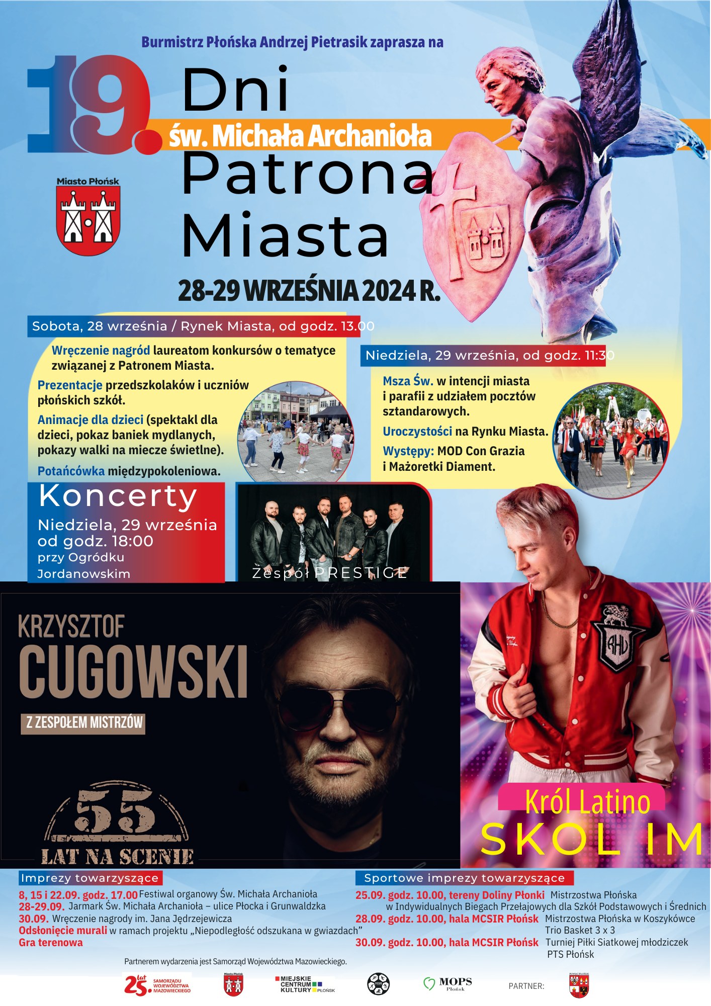Plakat informujacy o&nbsp;wydarzeniach Dni Patrona Miasta