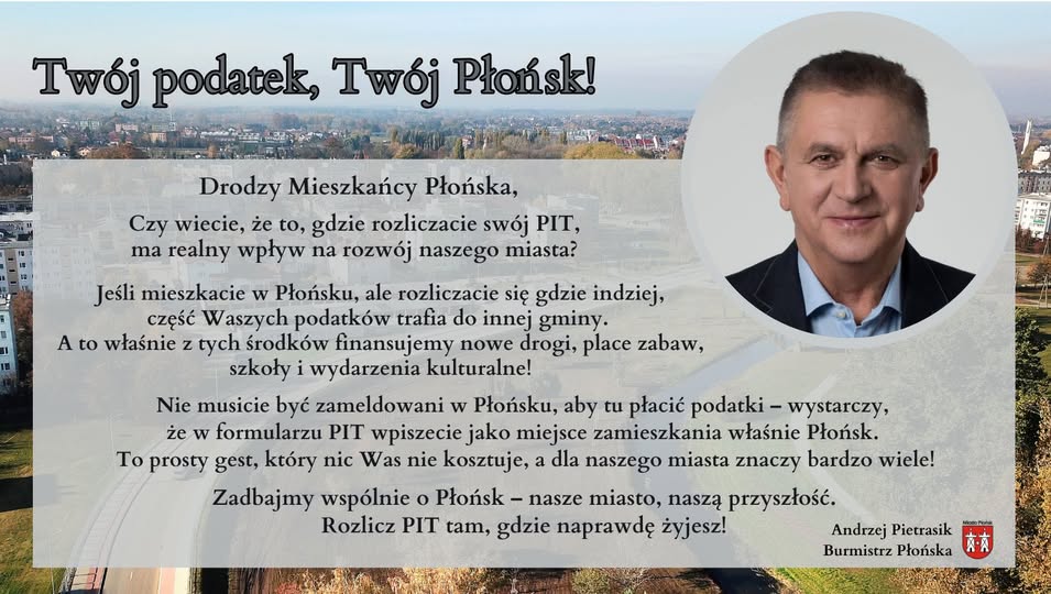 Burmistrz zachęca do roliczania PIT w&nbsp;Płońsku