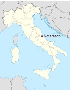 Mapa z zaznaczonym Notaresco w państwie Włochy