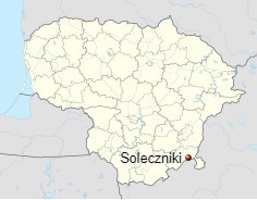 Mapa z zaznaczonym Rejon Solecznicki w państwie Litwa
