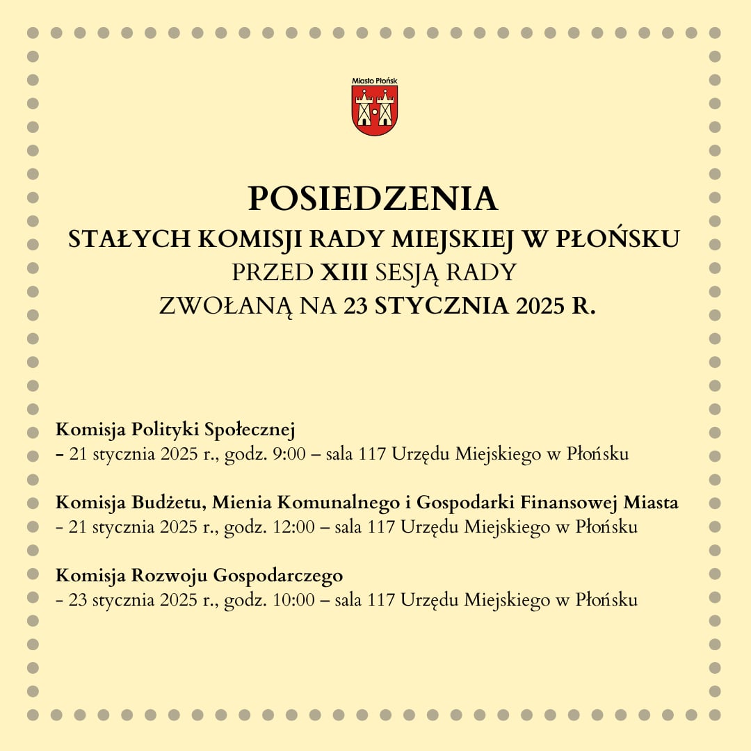 Ogłoszenie dotyczące Komisji RM