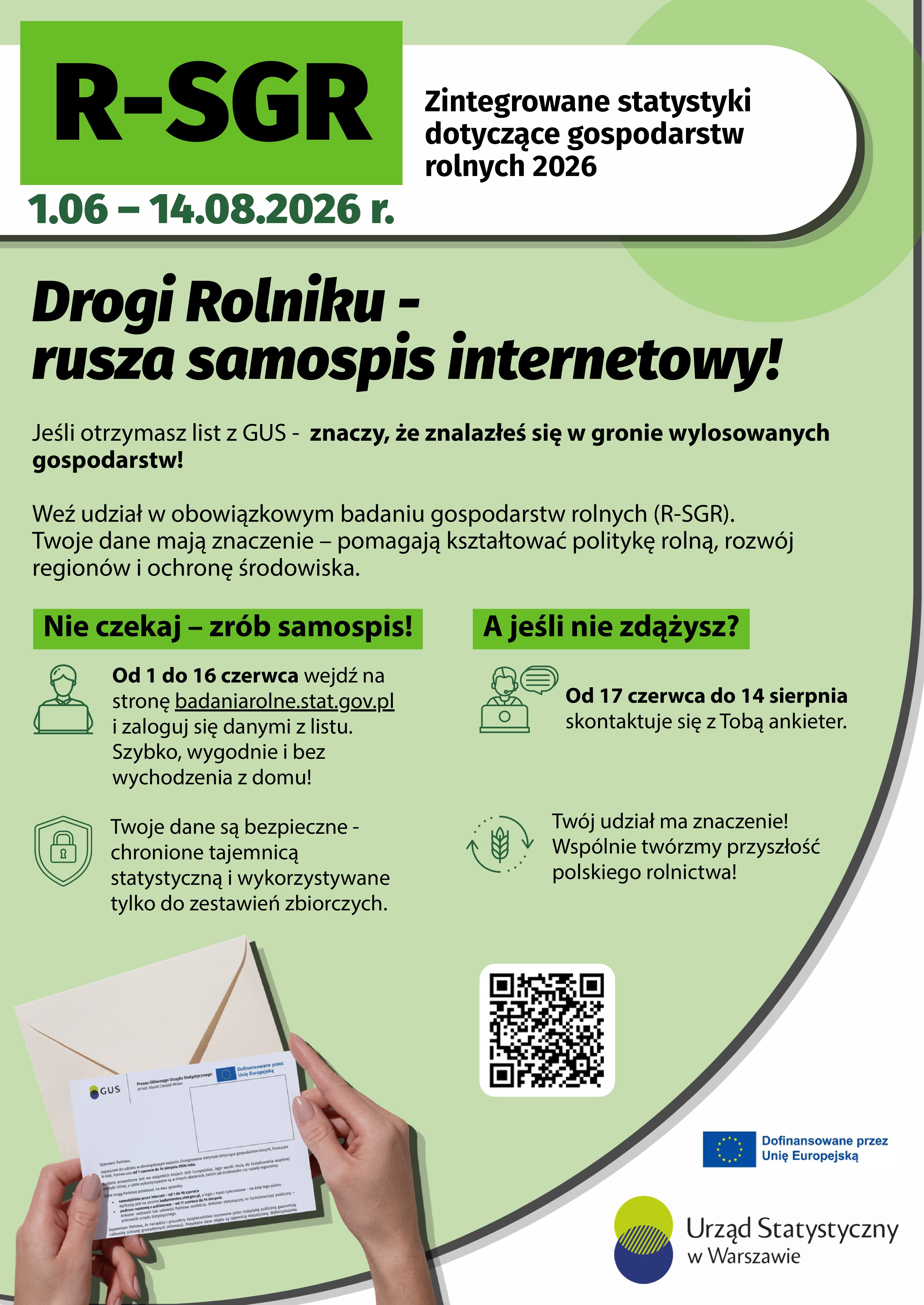 Plakat Zintegrowane statystyki gospodarstw rolnych 2026r.