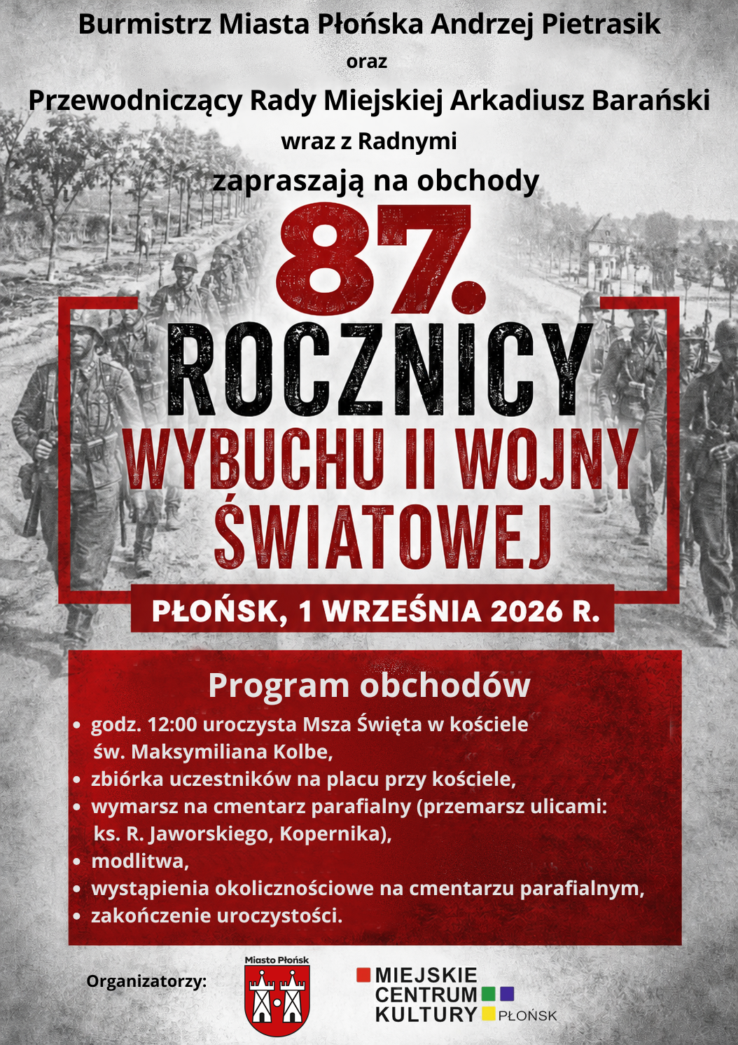Burmistrz Miasta Płońska Andrzej Pietrasik oraz&nbsp;Przewodniczący Rady Miejskiej Arkadiusz Barański wraz z&nbsp;Radnymi(2)