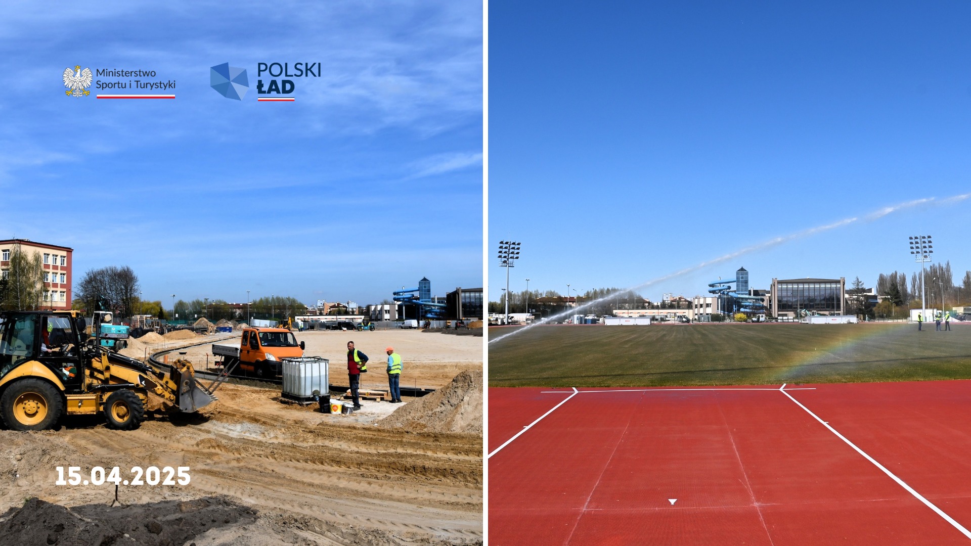 Na zdjęciu budowa stadionu