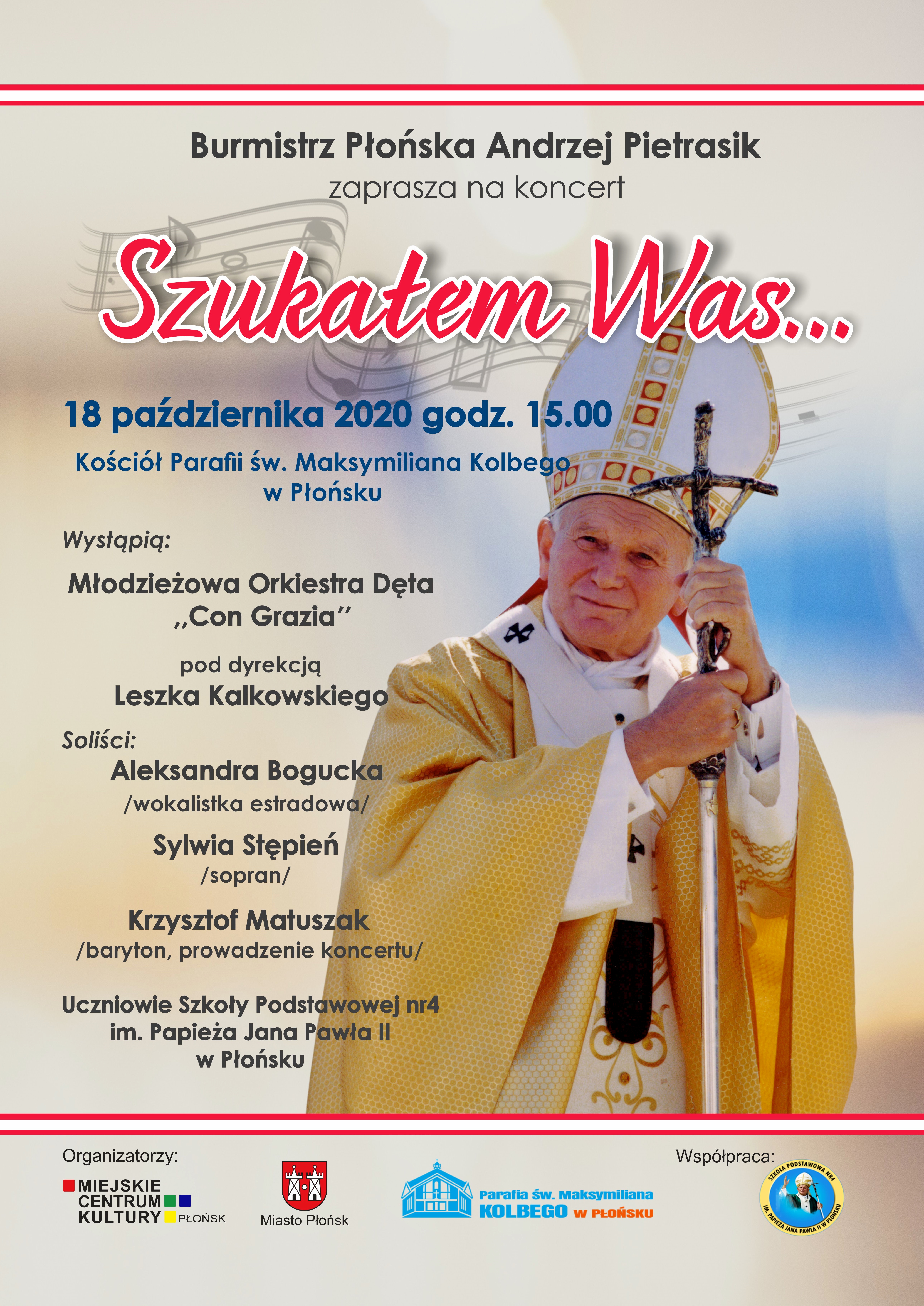 Plakat koncert papieski