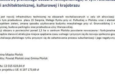 Zdjęcie do Rozw&oacute;j jakościowy płońskiego obszaru funkcjonalnego, w tym rewitalizacja przestrzeni architektonicznej, kulturowej i krajobrazu 