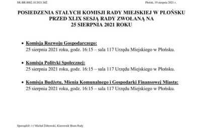 Zdjęcie do Posiedzenia komisji Rady Miejskiej w Płońsku