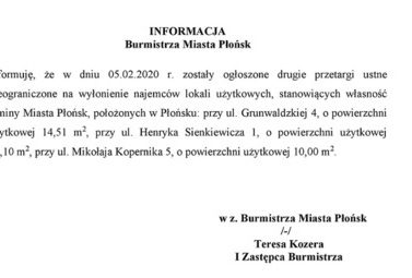 Zdjęcie do Informacja o przetargach 