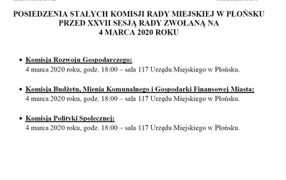Zdjęcie do Posiedzenie Stałych Komisji Rady Miejskiej w Płońsku