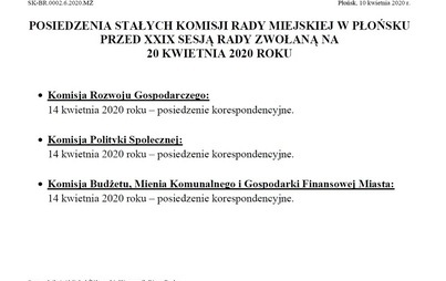 Zdjęcie do Posiedzenie Stałych Komisji Rady Miejskiej w Płońsku