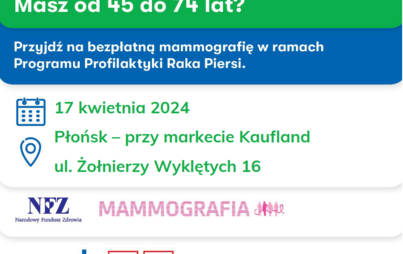 Zdjęcie do Bezpłatne badania mammograficzne w ramach Programu Profilaktyki Raka Piersi finansowanego przez NFZ
