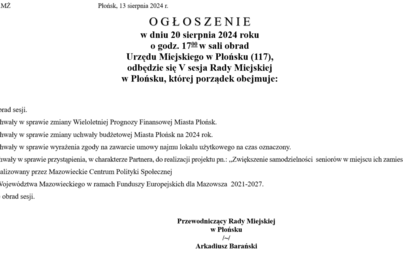 Zdjęcie do V sesja Rady Miejskiej w Płońsku