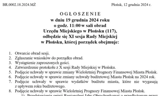 Zdjęcie do XI sesja Rady Miejskiej w Płońsku