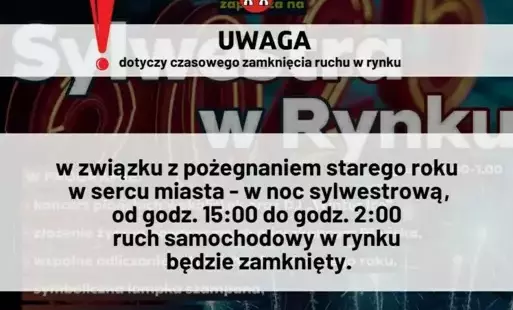 Zdjęcie do UWAGA - czasowe zamknięcie ruchu&nbsp; w rynku&nbsp;