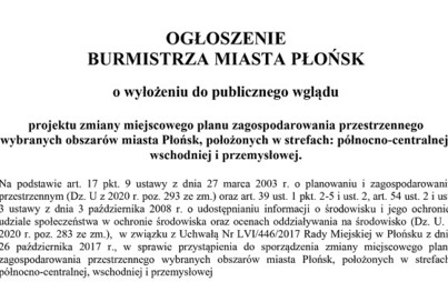 Zdjęcie do Ogłoszenie Burmistrza Miasta Płońsk 