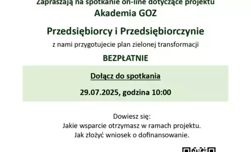 Zdjęcie do Spotkanie online dotyczące projektu Akademia GOZ