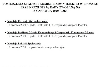 Zdjęcie do Posiedzenia Stałych Komisji Rady Miejskiej