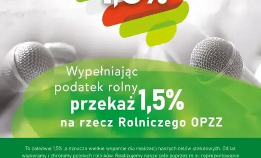 Zdjęcie do Wypełniając podatek rolny przekaż 1,5%