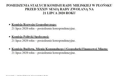 Zdjęcie do Posiedzenie Stałych Komisji Rady Miejskiej w Płońsku