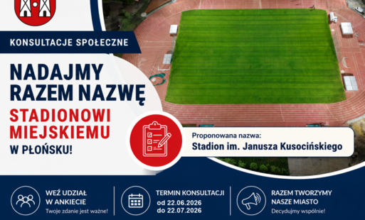 Zdjęcie do Konsultacje społeczne w sprawie nadania nazwy Stadionowi Miejskiemu w Płońsku