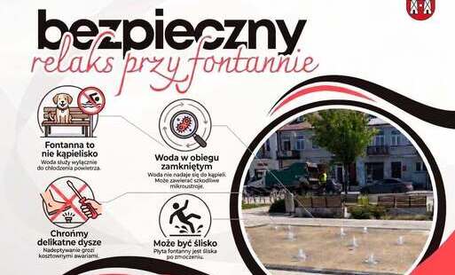 Zdjęcie do Bezpieczny i przyjemny relaks przy miejskiej fontannie