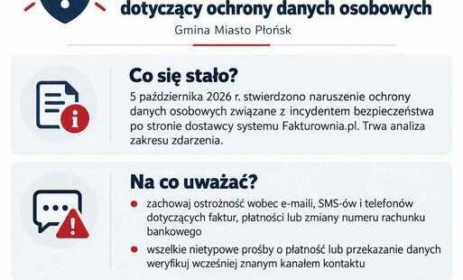 Zdjęcie do Komunikat dotyczący naruszenia ochrony danych osobowych w związku z incydentem w serwisie Fakturownia.pl