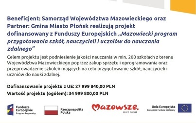 Zdjęcie do Mazowiecki program przygotowania szk&oacute;ł, nauczycieli i uczni&oacute;w do nauczania zdalnego