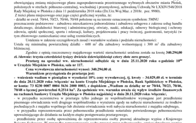 Zdjęcie do Ogłoszenie o przetargu ustnym nieograniczonym na sprzedaż zabudowanej  nieruchomości  gruntowej przy ulicy Cichej