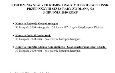 Zdjęcie do Posiedzenie stałych komisji przed XXXVIII Sesją Rady Miejskiej