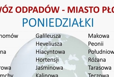 Zdjęcie do Harmonogram wywozu odpad&oacute;w w roku 2020