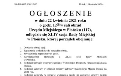 Zdjęcie do XLIV sesja Rady Miejskiej