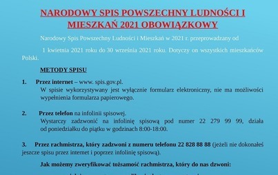 Zdjęcie do Narodowy Spis Powszechny Ludności i Mieszkań 2021