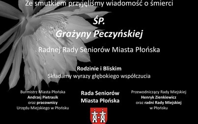 Zdjęcie do Żegnamy Grażynę Peczyńską - Radną Rady Senior&oacute;w Miasta Płońsk