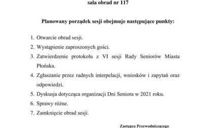 Zdjęcie do VII sesja Rady Senior&oacute;w Miasta Płońska