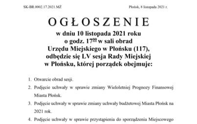 Zdjęcie do LV sesja Rady Miejskiej w Płońsku