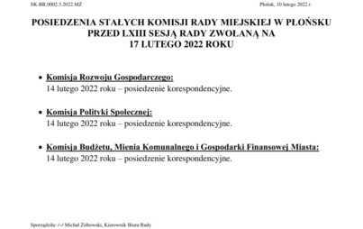 Zdjęcie do Posiedzenie Stałych Komisji Rady Miejskiej w Płońsku